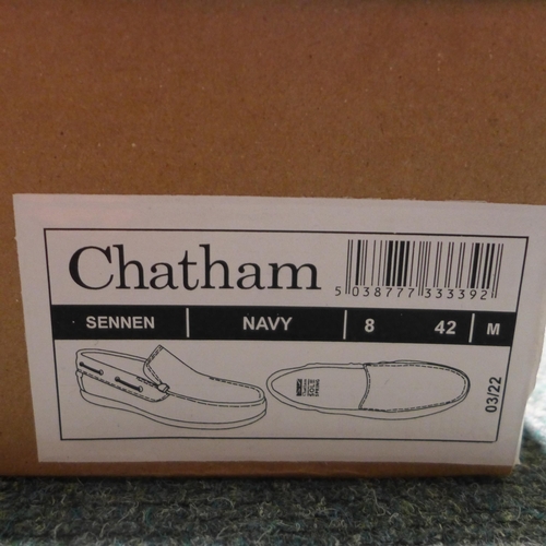 3257 - Pair of men's navy suede effect Chatham Sport loafers, UK size 8  * this lot is subject to VAT