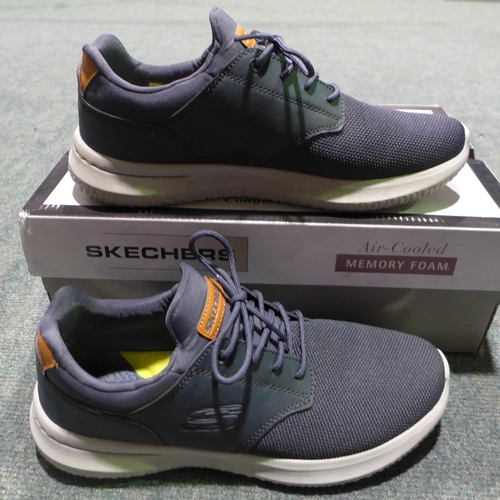 3265 - Pair of men's air cooled, memory foam navy Skechers, UK size 7 * this lot is subject to VAT