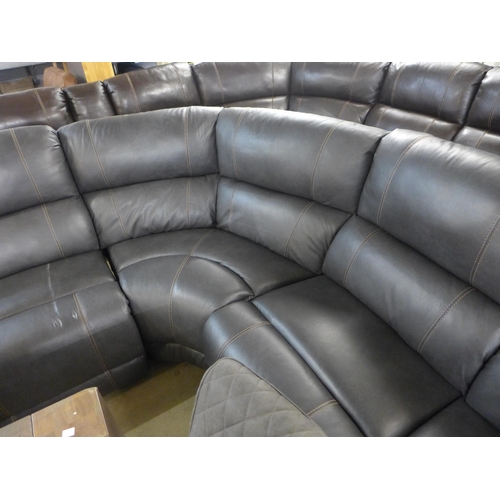 1350 - Dunhill Grey Leather Power Reclining Motion Sofa, original RRP £2249.99 + VAT (4146-7) * This lot is... 