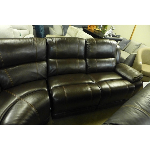 1362 - Dunhill Brown Leather Power Reclining Motion Sofa, original RRP £2249.99 + VAT (4146-6) * This lot i... 
