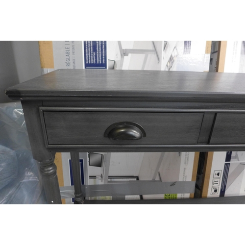 1393 - A grey three drawer console table