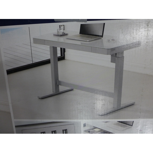 1394 - Tech Adjustable Power White Desk, original RRP £266.66 + VAT (4145-12) * This lot is subject to VAT