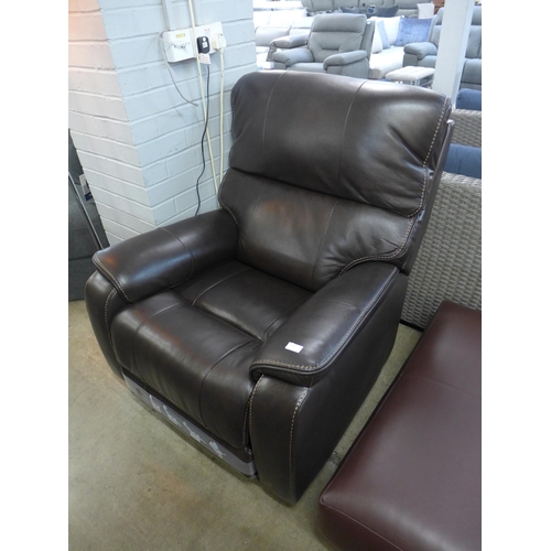 1400 - Barcalounger Leather Power Recliner With Power Headrest, original RRP £541.66 + VAT - fault on leath... 