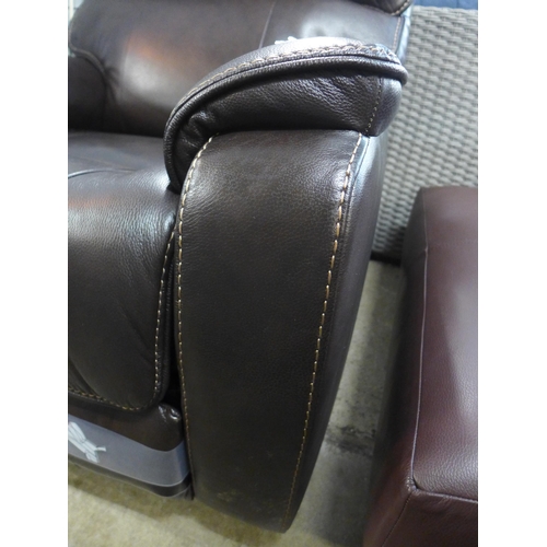 1400 - Barcalounger Leather Power Recliner With Power Headrest, original RRP £541.66 + VAT - fault on leath... 