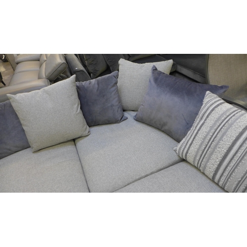 1435 - A grey fabric LHF corner sofa