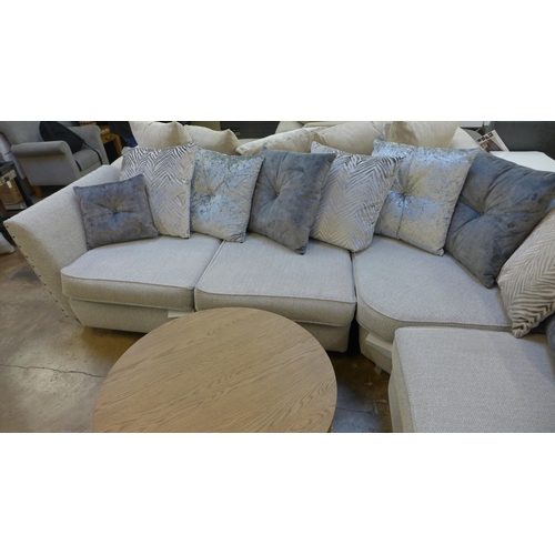 1437 - A CoCo silver upholstered and studded LHF corner sofa * this lot is subject to VAT