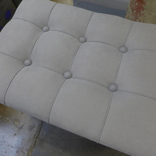 1444 - A mirrored and grey upholstered footstool