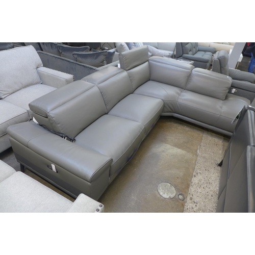 1450 - Two Piece, two tone Leather Sectional Sofa, (4145-9) * This lot is subject to VAT
