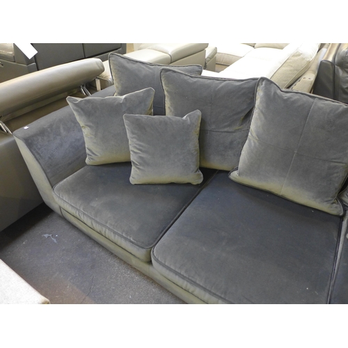 1458 - A charcoal velvet RHF corner sofa
