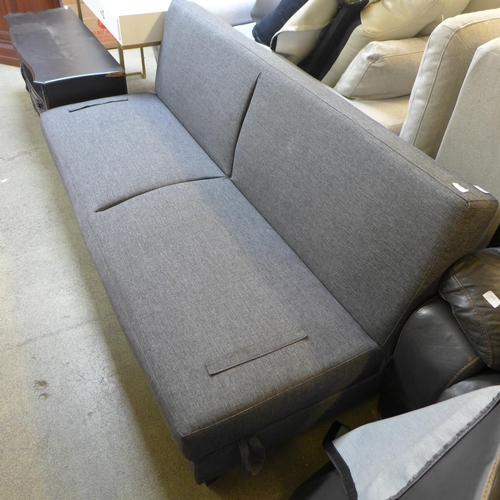 1520 - A grey click clack sofa bed