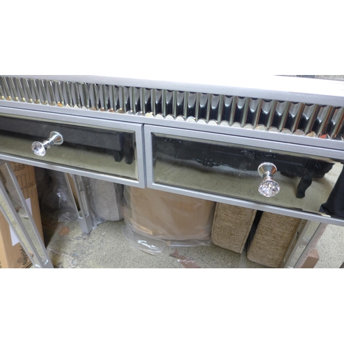 1531 - A mirrored two drawer console table, damaged