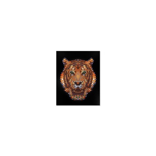 1338 - A large hand painted Ben Heing pixel dot textured tiger canvas, H 100cm x W 80cms (2D10553)   #