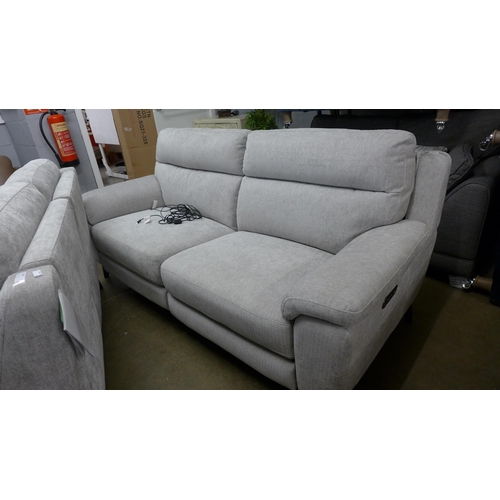 1368 - Grace Silver Fabric Reclining Large Two Seater Sofa, original RRP £941.66 + VAT (4146-8) * This lot ... 