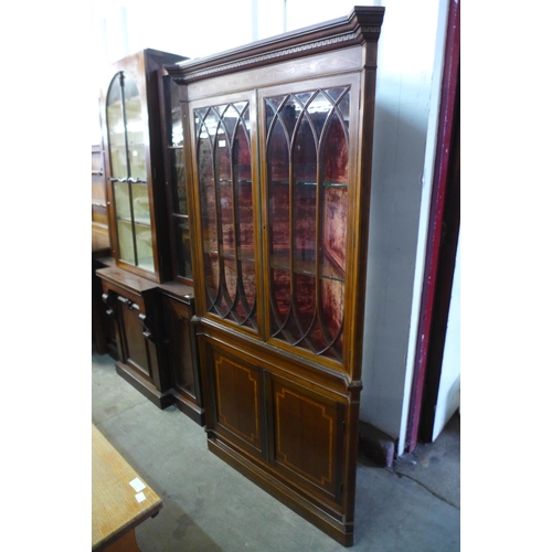 233 - An Edward VII inlaid mahogany freestanding corner cabinet