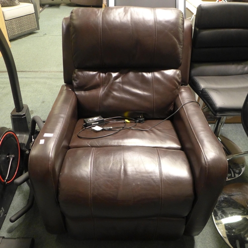 3031 - Pulaski Larkin Brown Leather Glider Power Reclining Armchair, Original RRP £369.99 + vat   (254-170)... 