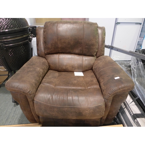 3037 - Brown Fabric Power Reclining Armchair  Original RRP £374.91 + vat  (275Z-37)    * This lot is subjec... 