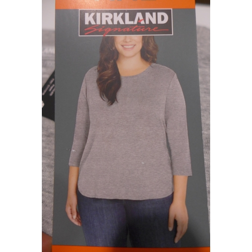 3128 - Women's ¾ sleeve grey cotton T-shirts, various sizes * this lot is subject to VAT