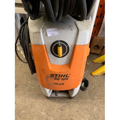 2128 - Stihl RE128+ pressure washer with hose and pistol head