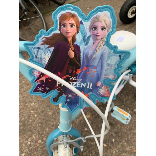 2176 - Frozen II Disney children's bike with stabilisers & chain guard - unused