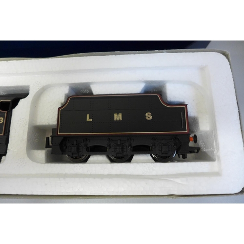 658 - A Bachmann Branch Line 00 gauge locomotive and tender, rebuilt Scot 6133 Green Howards, LMS Lined Bl... 