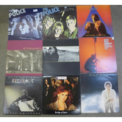 680 - The Police, U2 and other LP records, twelve in total