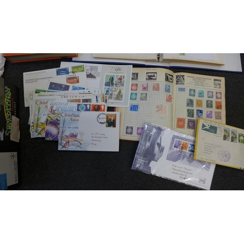 706 - A box of stamps, covers, etc., loose and in albums