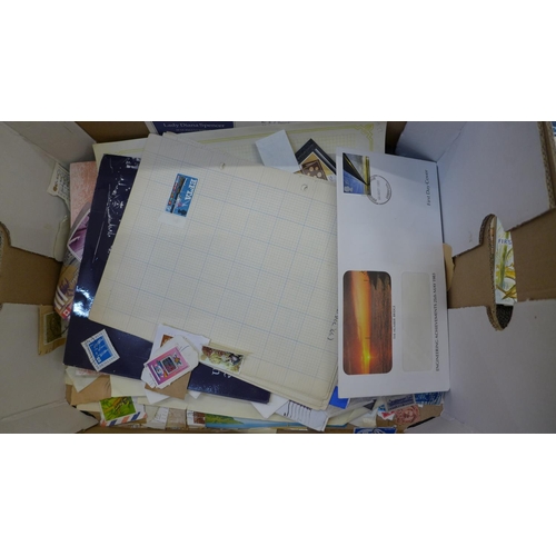 706 - A box of stamps, covers, etc., loose and in albums