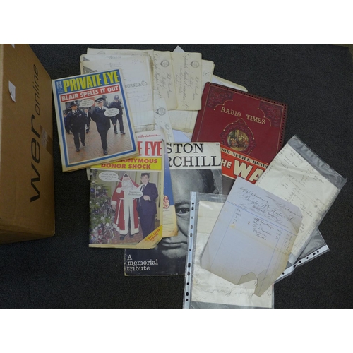 710 - Paper ephemera:- large box of ephemera, 1800's onwards