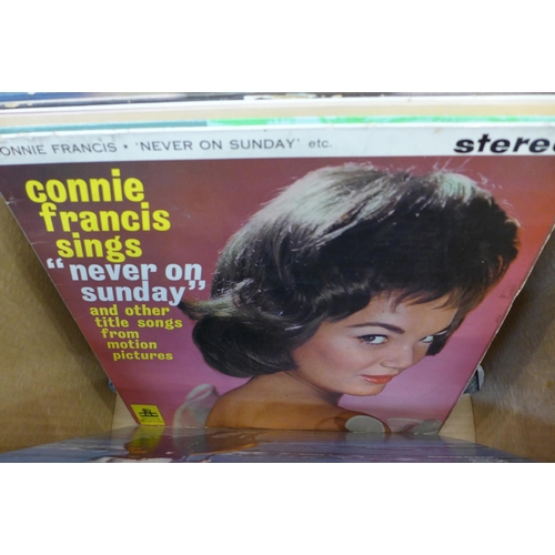 711 - A box of LP records, pop, rock, rock n roll, etc.