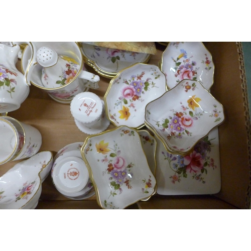 729 - A collection of Royal Crown Derby Posies including pin dishes, trinket dishes, dinner plates, sugar ... 