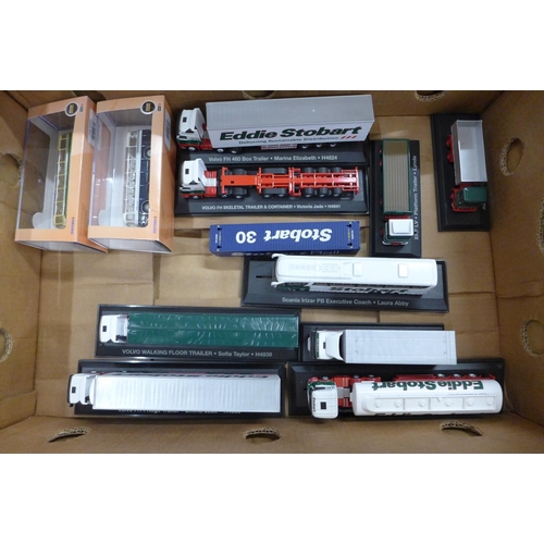 766 - A collection of die-cast model vehicles including Corgi and an Atlas Eddie Stobart lorry, some boxed