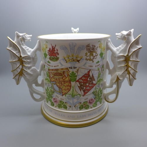 775 - A Caverswall bone china limited edition loving cup to commemorate the marriage of Prince Charles and... 