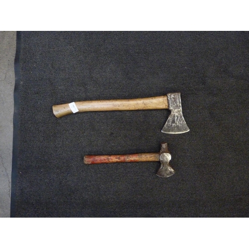 807 - A WWII German footsoldier's axe and a German pioneer axe