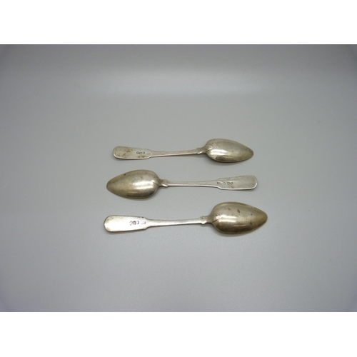 817 - Three 19th Century Scottish silver spoons, 61g