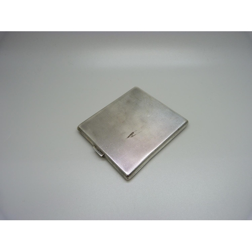 826 - A silver cigarette case, 132g