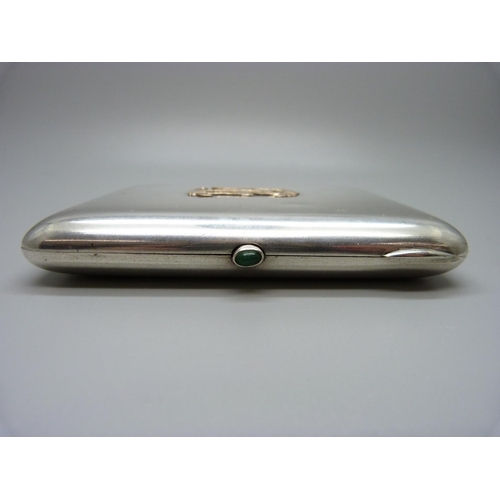 839 - A Latvian silver cigarette case, marked 875, 198g