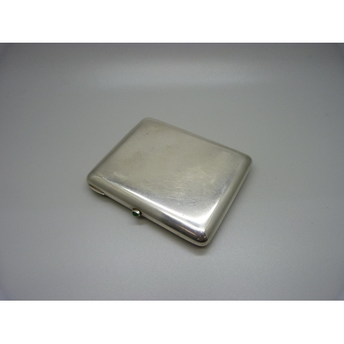 839 - A Latvian silver cigarette case, marked 875, 198g