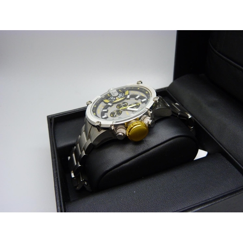 843 - A Timecode Dual Time 100m wristwatch, boxed