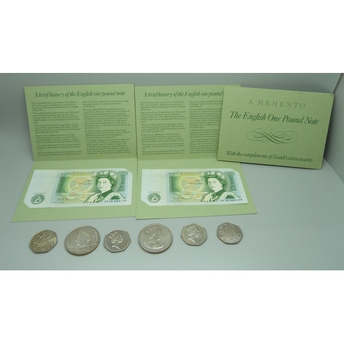 851 - Banknotes and coins