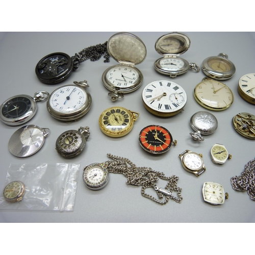 854 - Pocket watches, watch movements, etc.