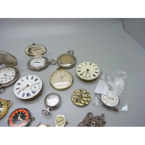 854 - Pocket watches, watch movements, etc.