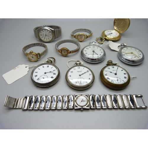 858 - A collection of wristwatches and pocket watches