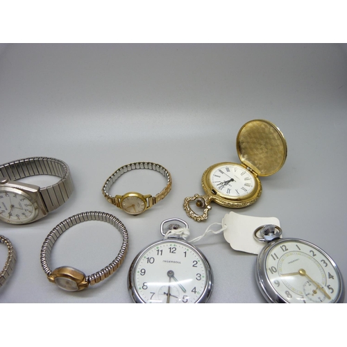 858 - A collection of wristwatches and pocket watches