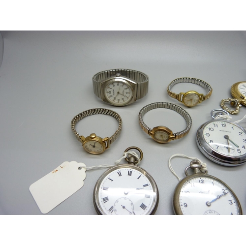 858 - A collection of wristwatches and pocket watches