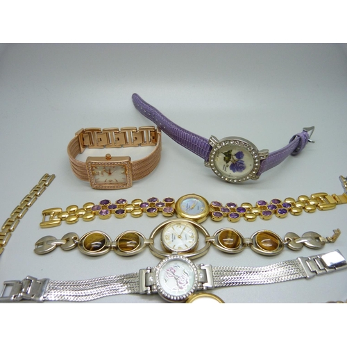 860 - Ten lady's wristwatches including seven 'Marcel Drucker' and one Seiko