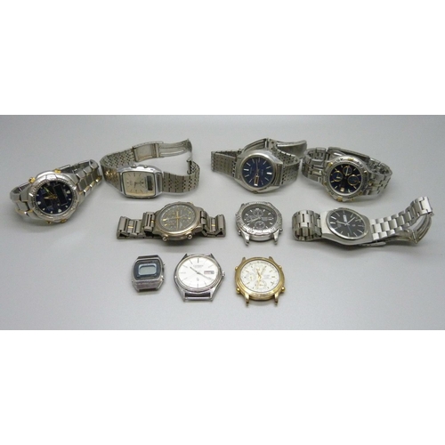 949 - Seven Citizen wristwatches including chronograph, a Bulova wristwatch and two other wristwatches