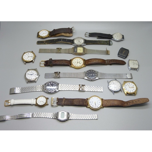 957 - A collection of eleven Lorus and four Pulsar wristwatches