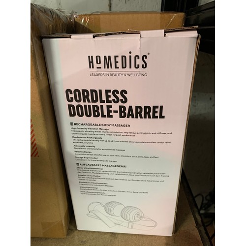 2261 - Six Homedics cordless double-barrel rechargeable body massagers, boxed and unused