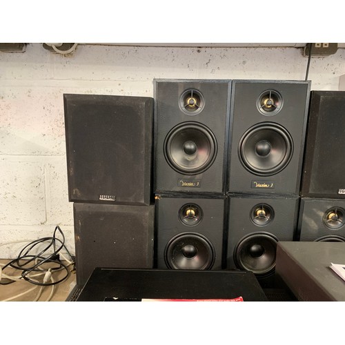 2263 - Sony DVD player and Technics amplifier, Yamaha A-520 HDMI amplifier and 10 mixed speakers  *This lot... 