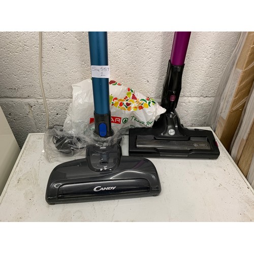 2285 - Hoover and Candy handheld vacuum cleaners with battery, charger and accessories. W